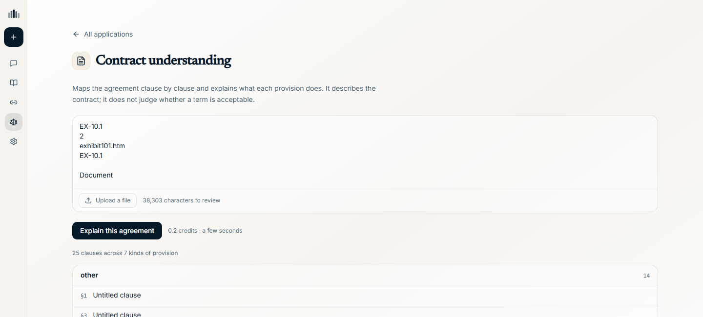 The real Pilot5 contract understanding application